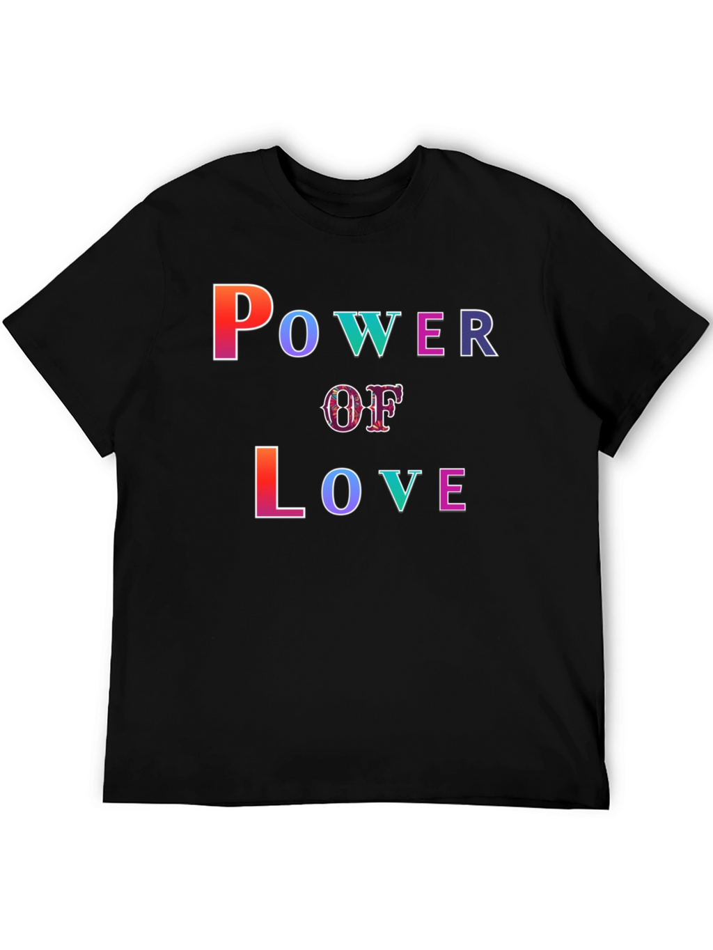 Power of Love Graphic Print Black T-Shirt