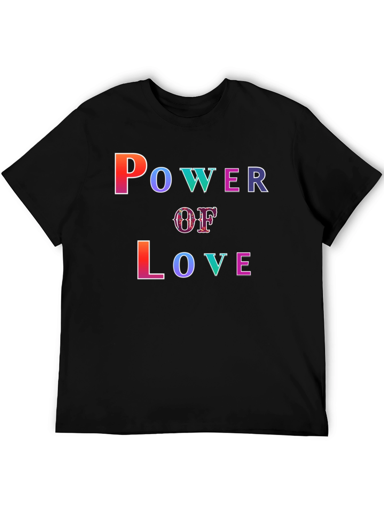 Power of Love Graphic Print Black T-Shirt