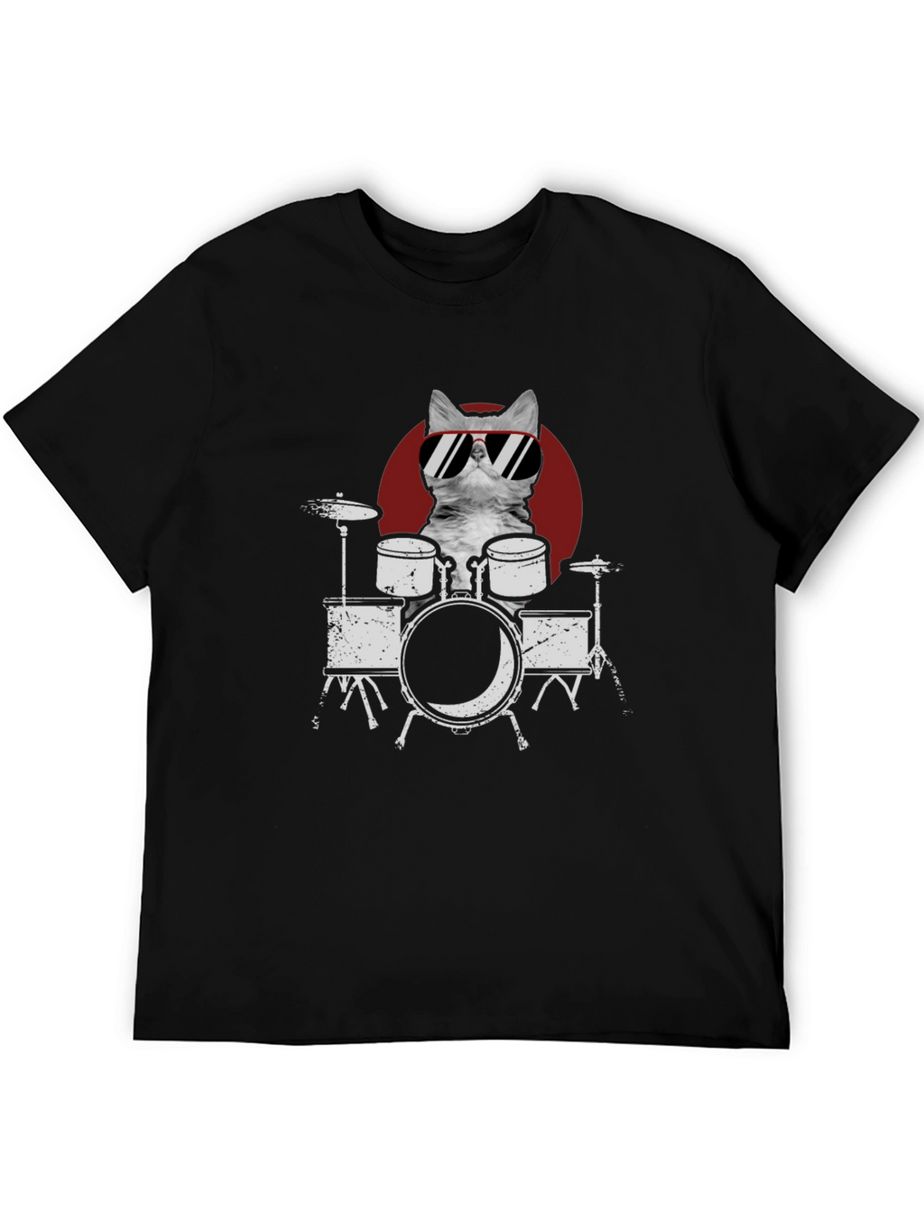 Cool Cat Drummer Graphic Tee - Rock On!