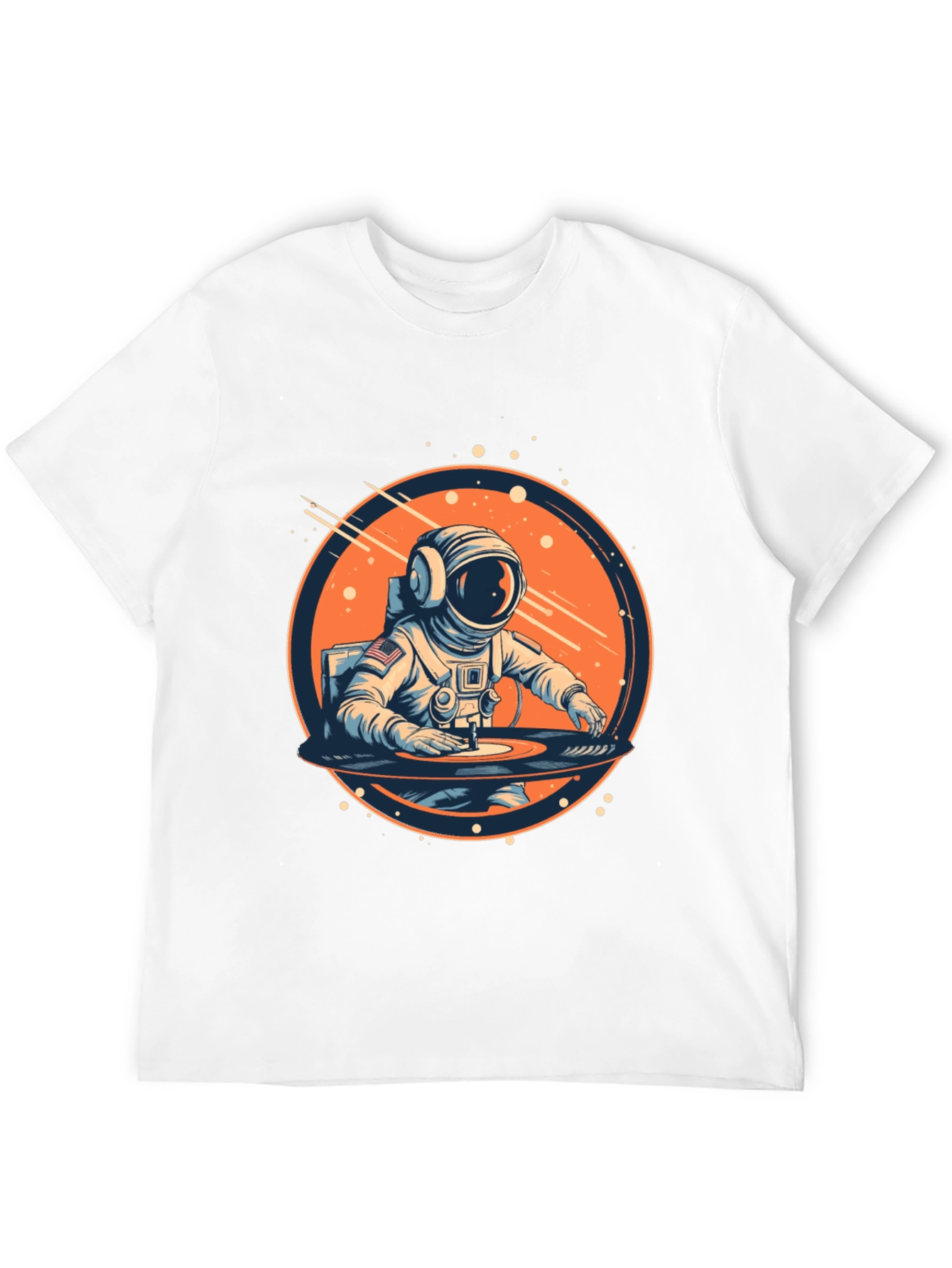 Astronaut DJ Black Graphic Tee
