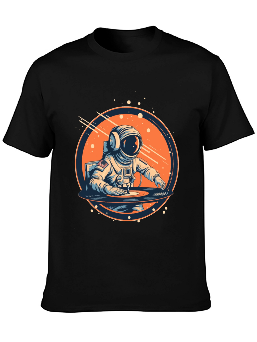 Astronaut DJ Black Graphic Tee