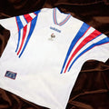 1996 France White Away Retro Soccer Jersey Front