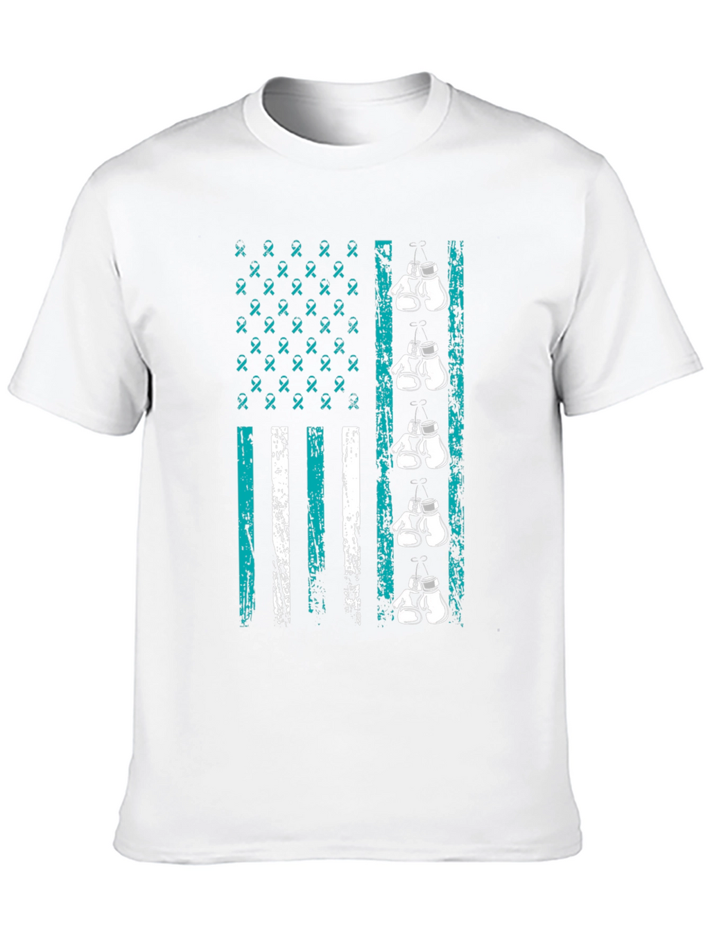 Teal Ribbon Boxing Gloves T-Shirt