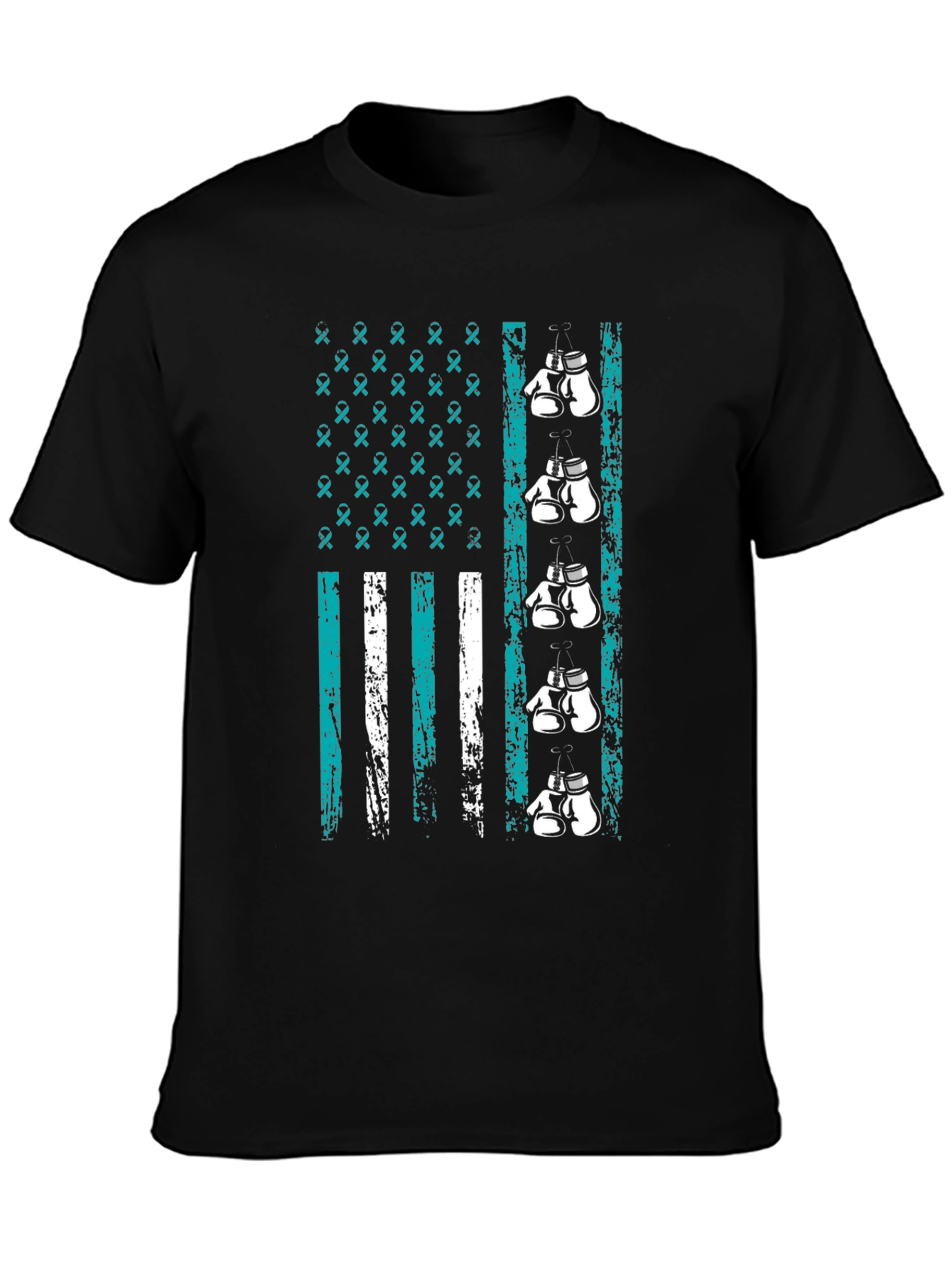 Teal Ribbon Boxing Gloves T-Shirt