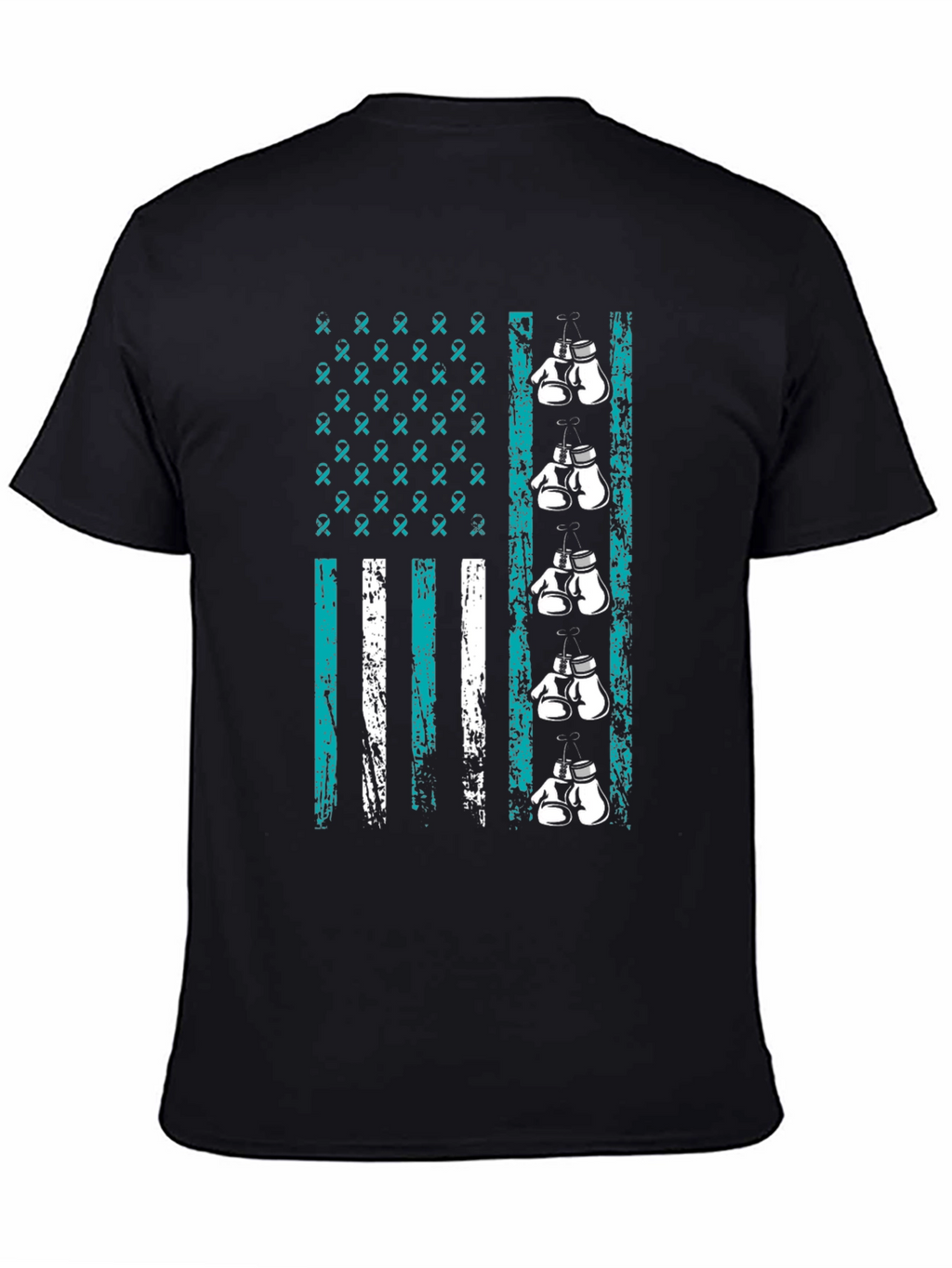Teal Ribbon Boxing Gloves T-Shirt