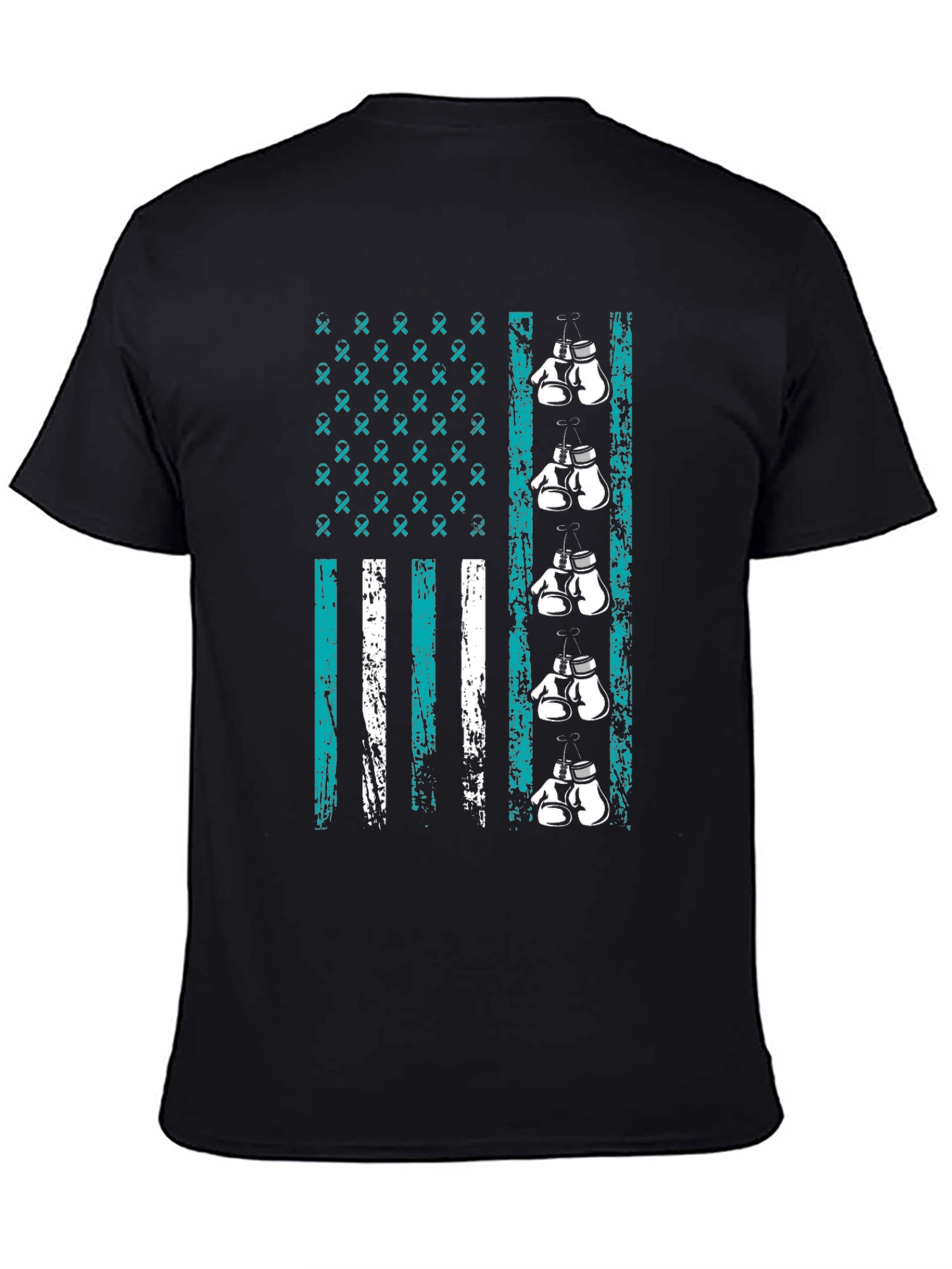 Teal Ribbon Boxing Gloves T-Shirt