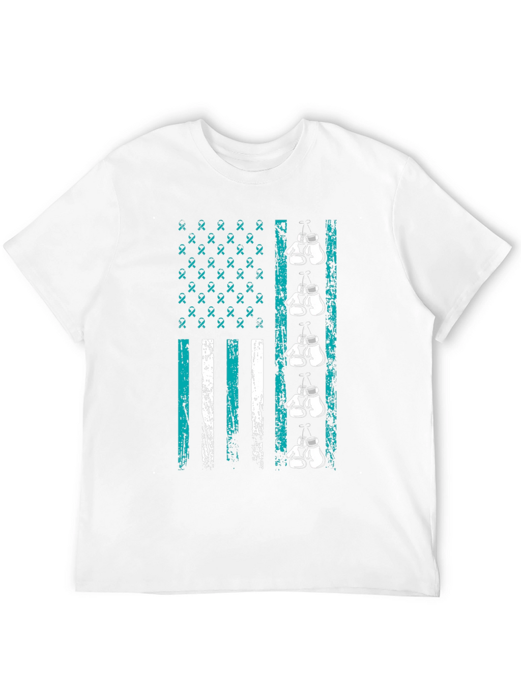 Teal Ribbon Boxing Gloves T-Shirt