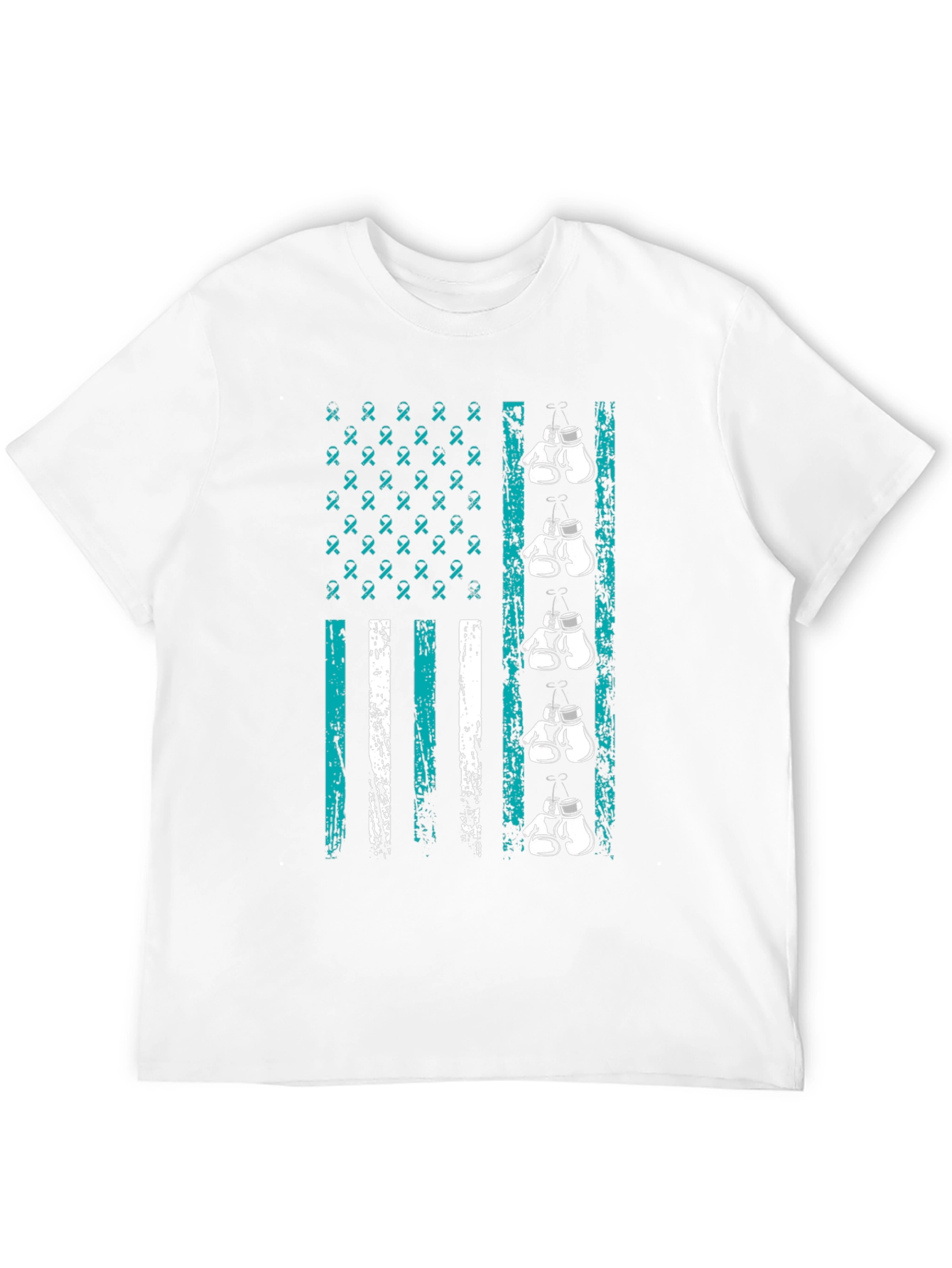 Teal Ribbon Boxing Gloves T-Shirt