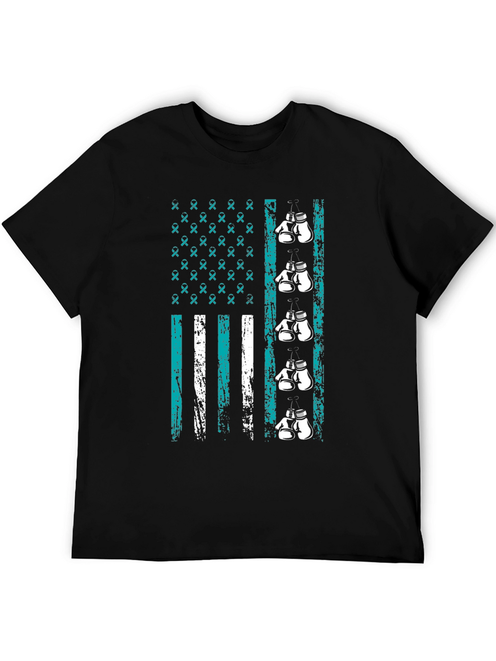 Teal Ribbon Boxing Gloves T-Shirt
