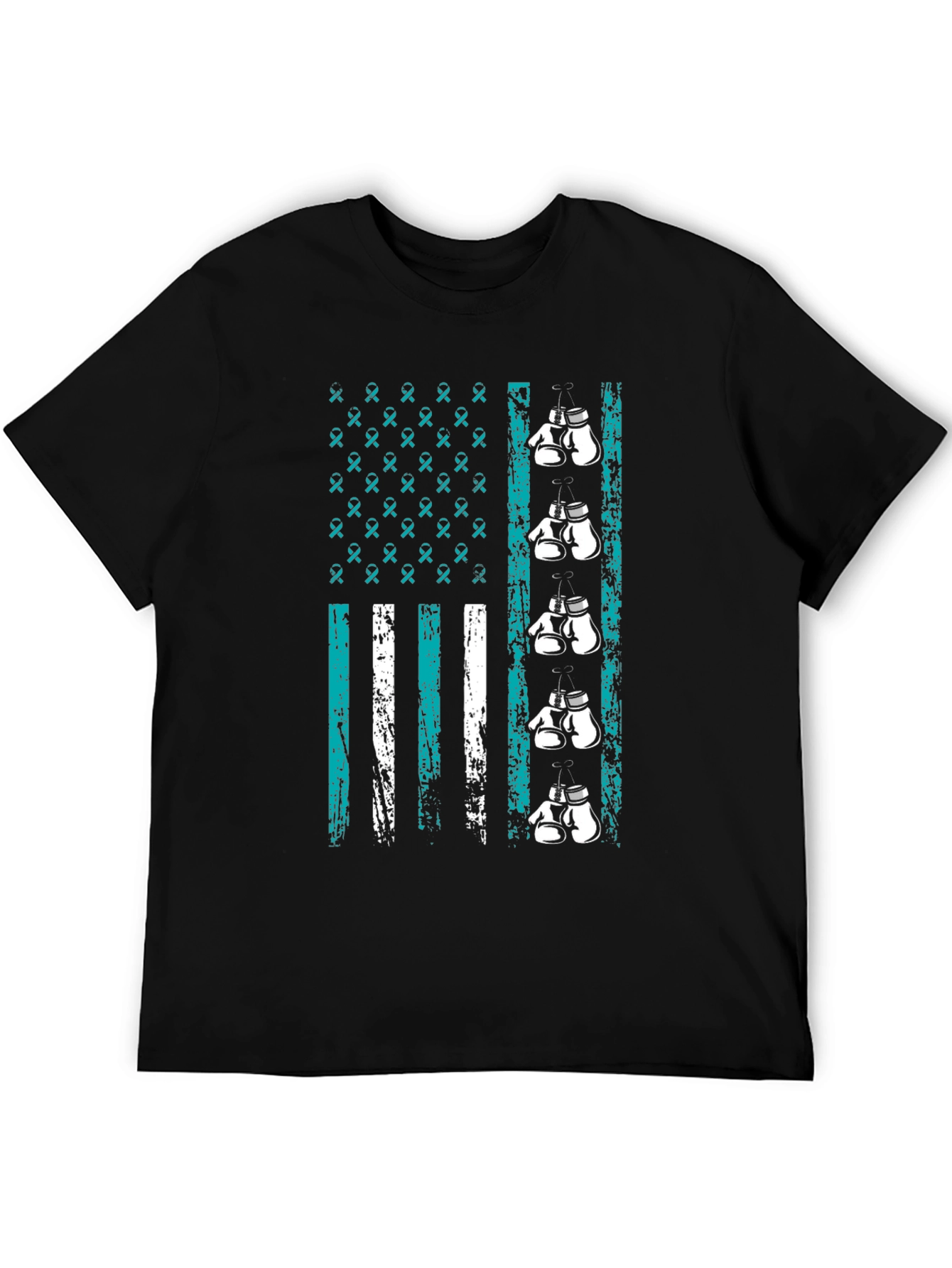 Teal Ribbon Boxing Gloves T-Shirt