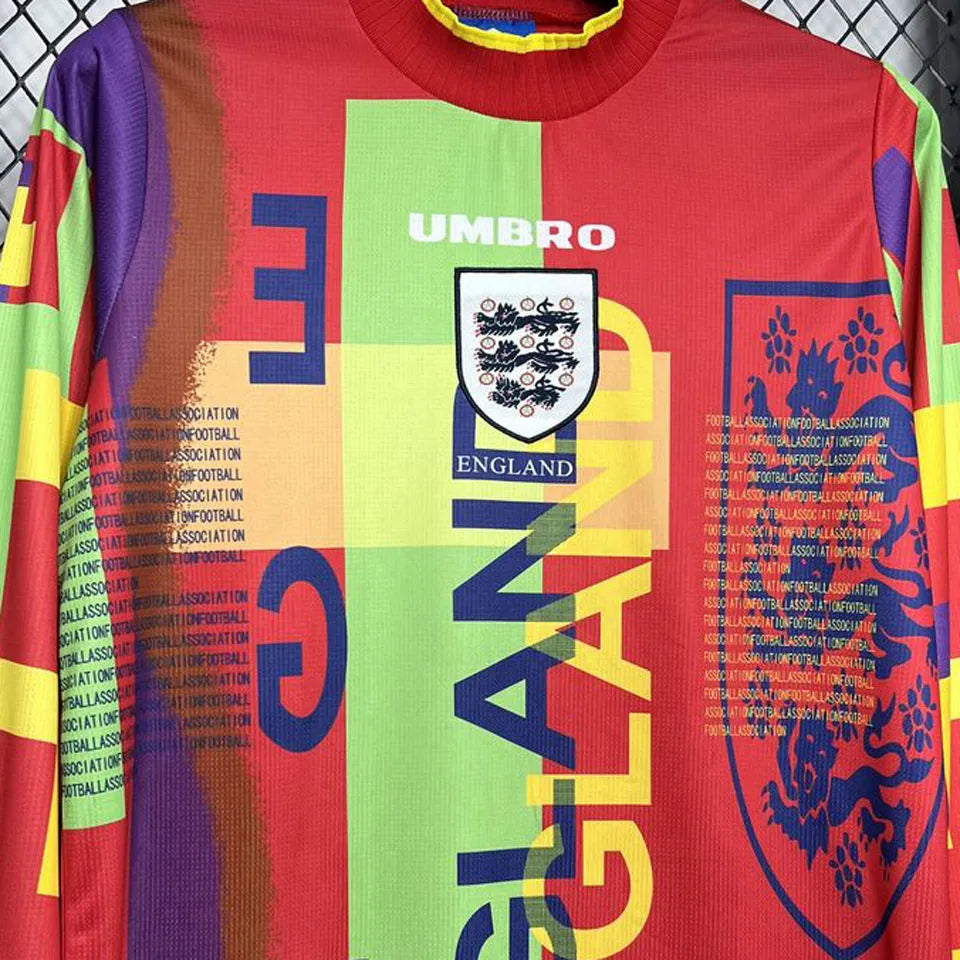 1996 England Goalkeeper Retro Long Sleeve Jersey Detail 4