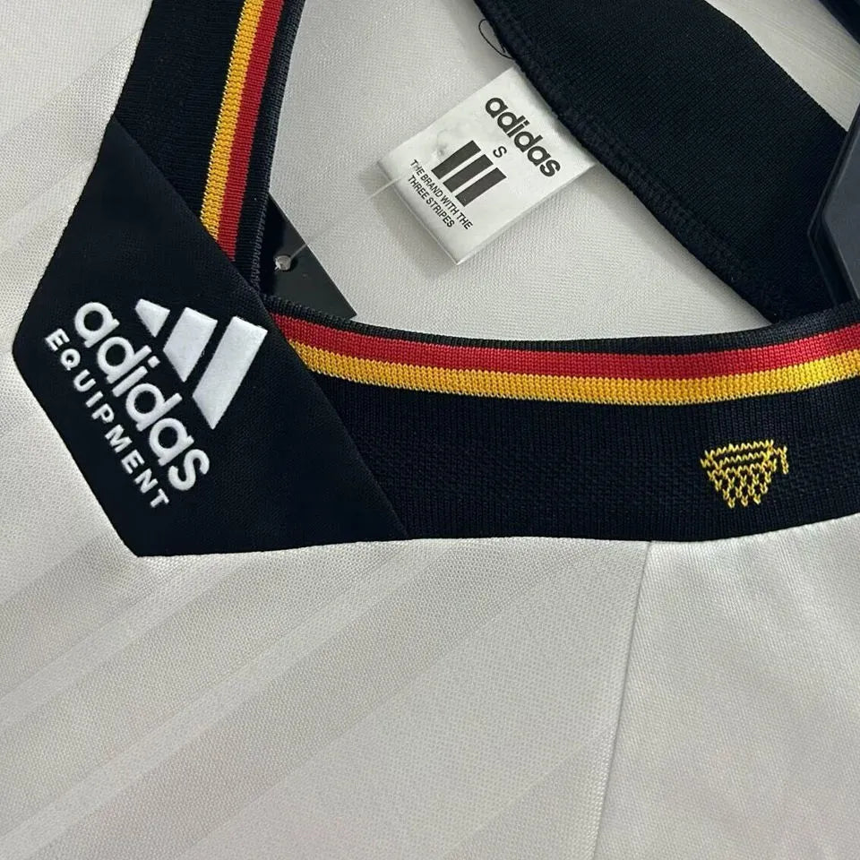 1992 Germany Home White Retro Soccer Jersey Detail 2