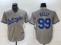 Men's Los Angeles Dodgers Joe Kelly #99 Gray Replica Player Jerseys