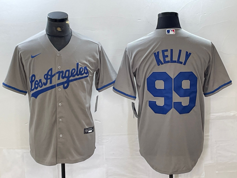 Men's Los Angeles Dodgers Joe Kelly #99 Gray Replica Player Jerseys