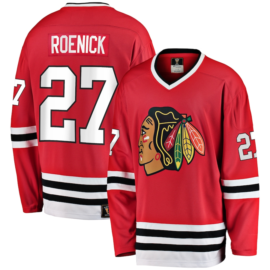 Men's Chicago Blackhawks Jeremy Roenick #27 Red Premier Breakaway Retired Player Jerseys