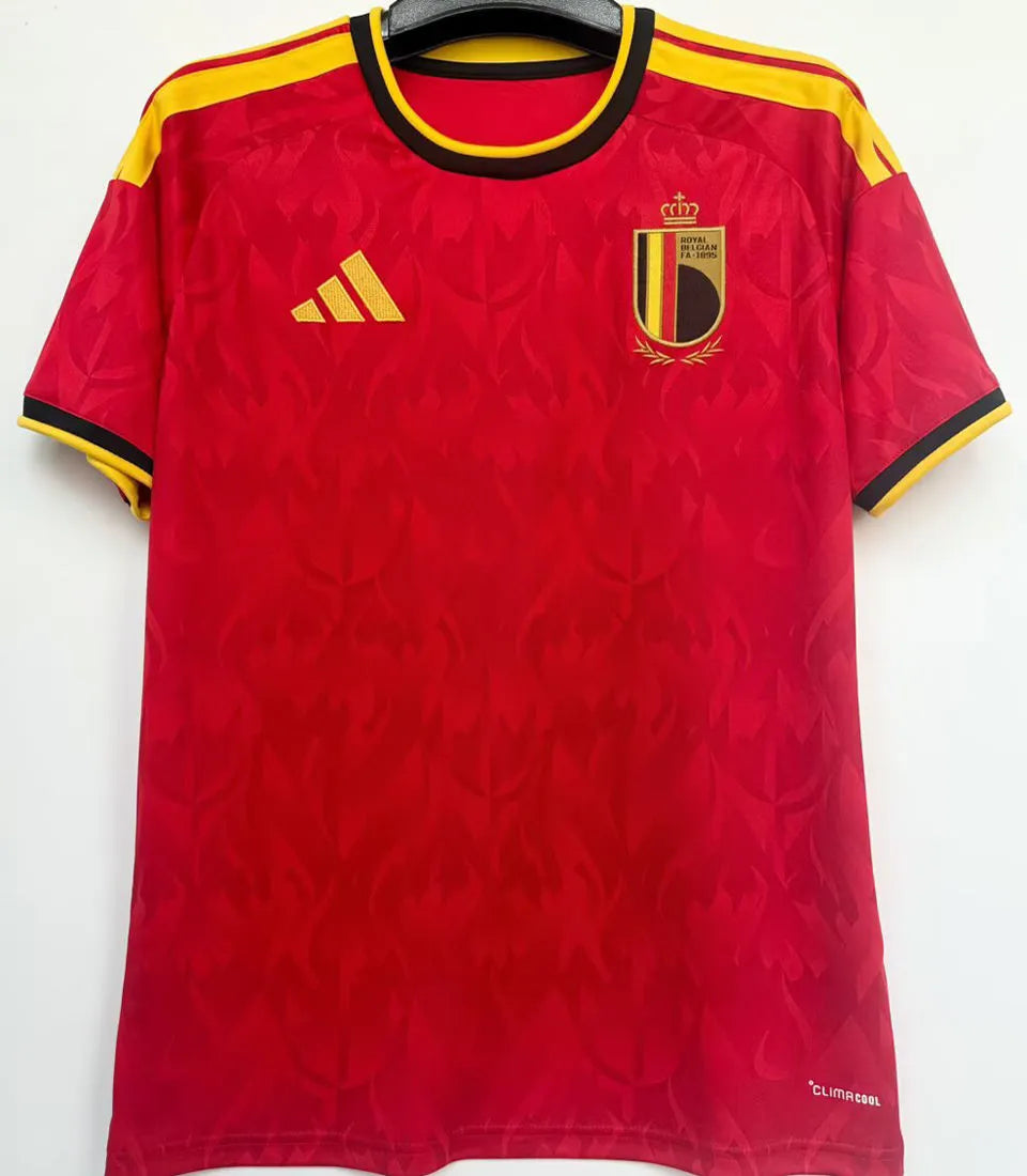 2026/27 Belgium 1:1 Quality Home Red Fans Soccer Jersey (Have Right Patch 有右臂章 白底黑字） Back