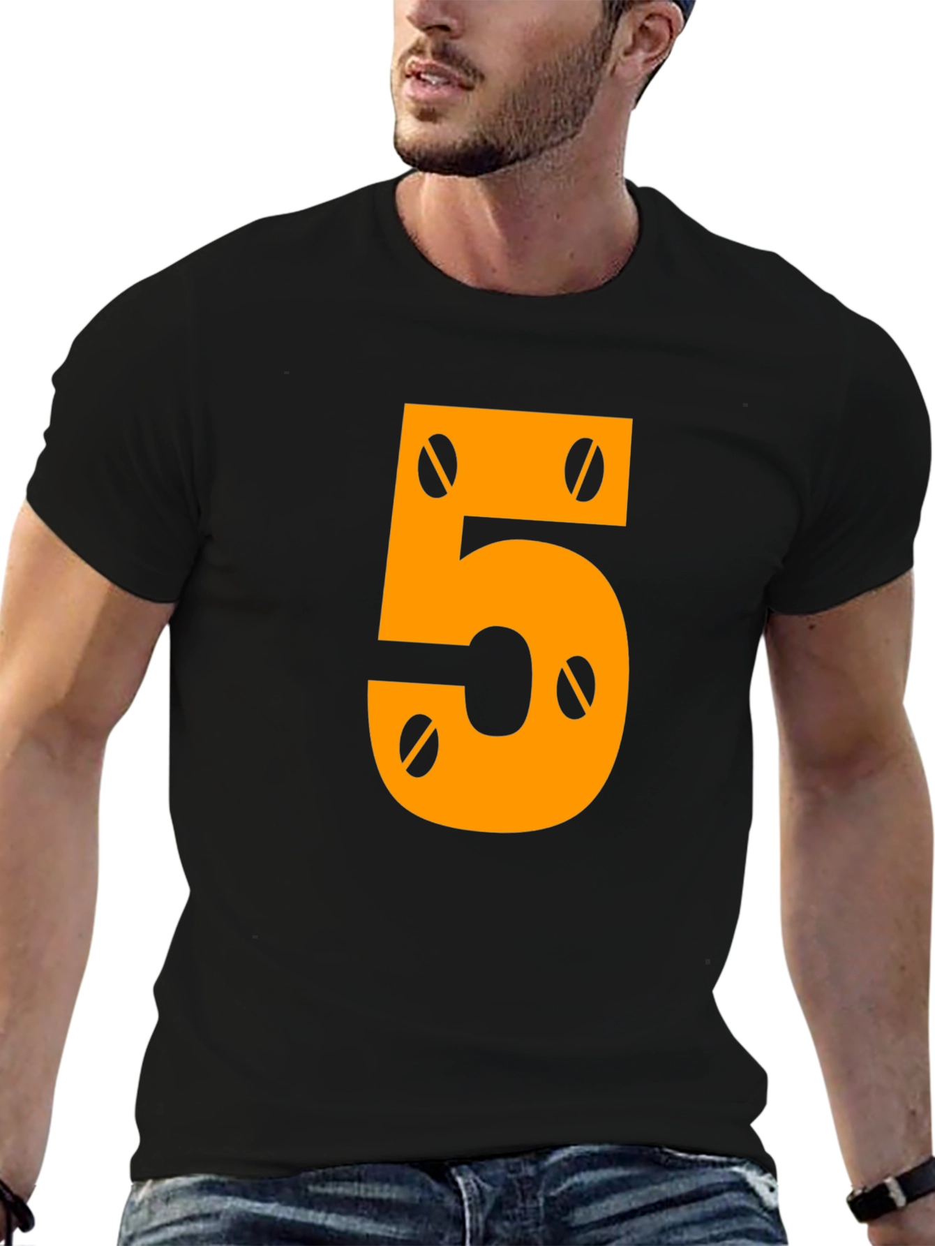 Number 5 Mechanic Style Graphic Tee