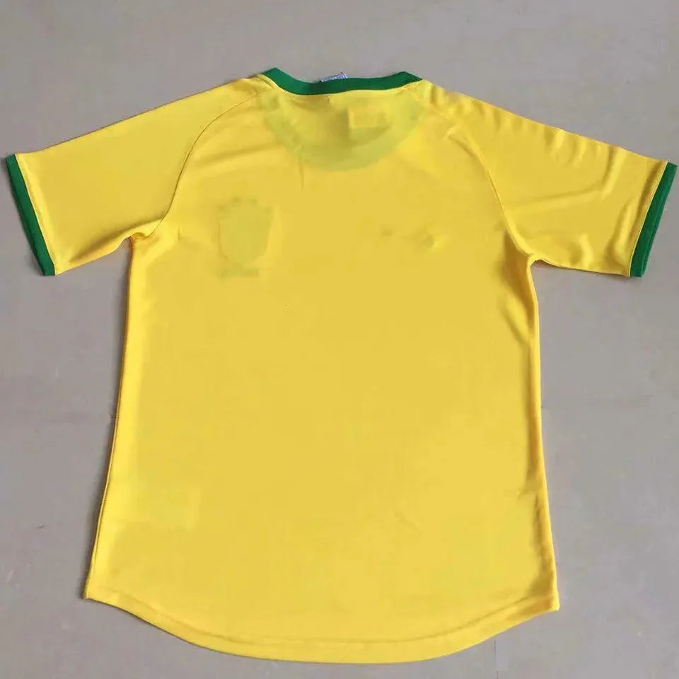 2000 Brazil Home Yellow Retro Soccer Jersey Back