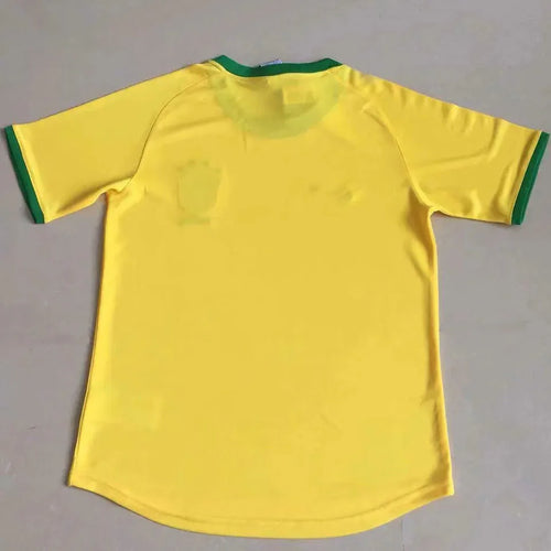2000 Brazil Home Yellow Retro Soccer Jersey Back