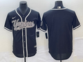 Men's New York Yankees Black Replica Blank Jerseys Joint Edition