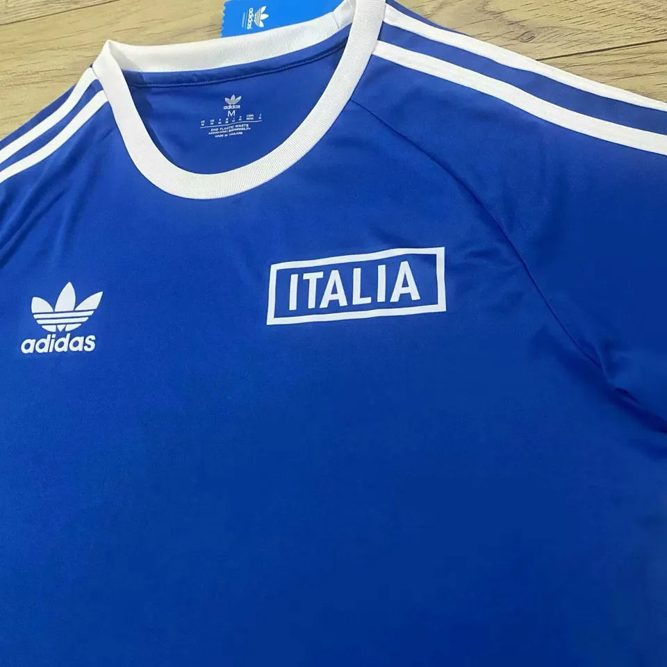 2024 Italy Home Blue Retro Style Jersey Detail 2
