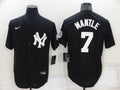 Men's New York Yankees Mickey Mantle #7 Black Replica Baseball Jerseys