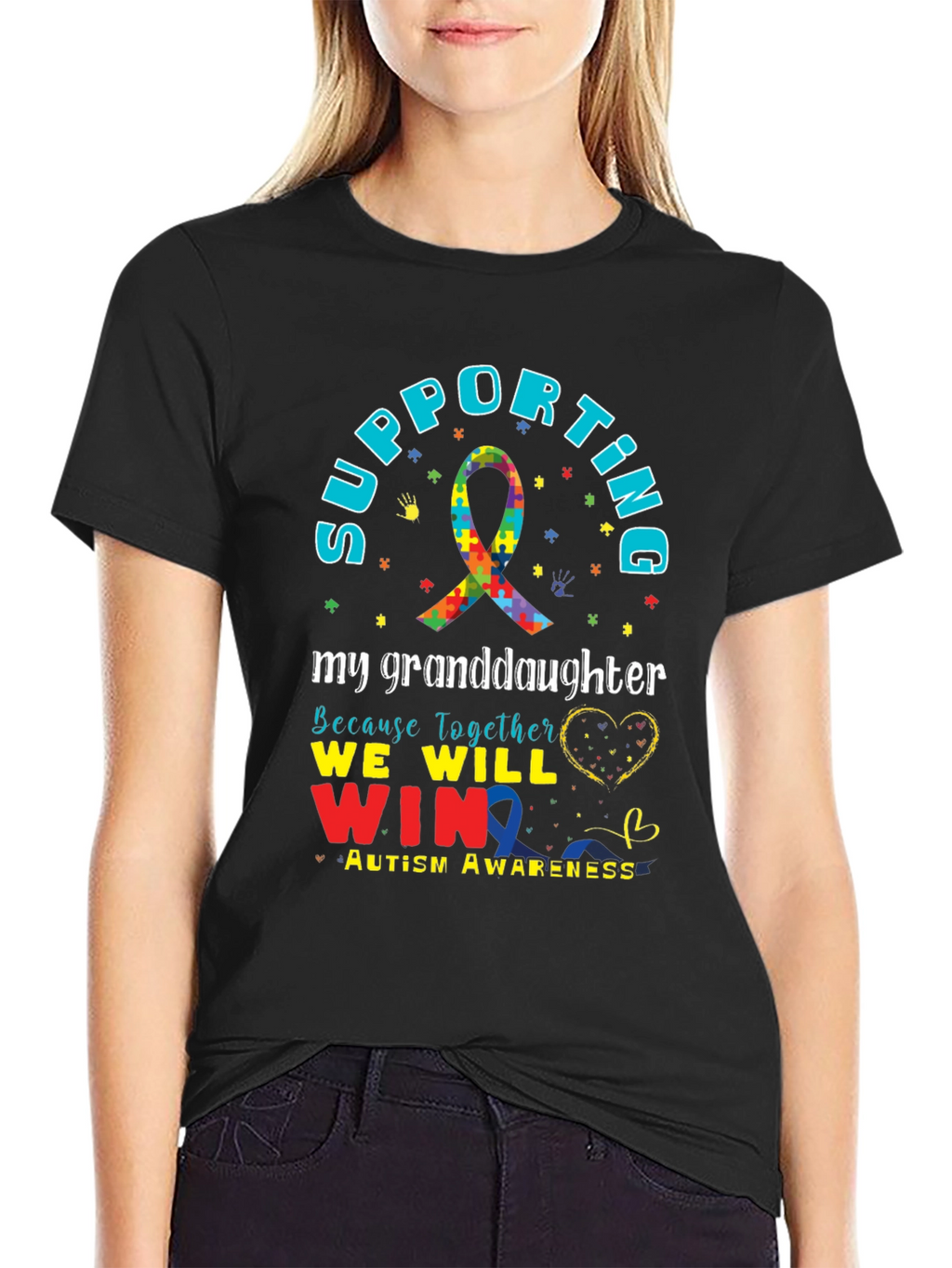 Autism Awareness Supporting My Granddaughter T-Shirt