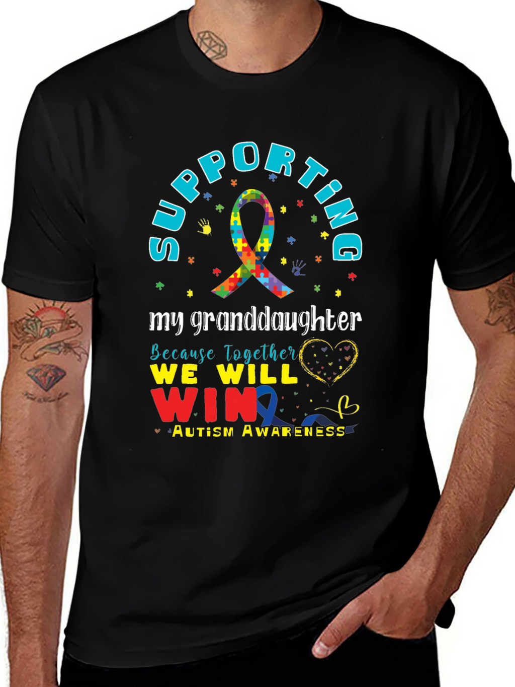 Autism Awareness Supporting My Granddaughter T-Shirt