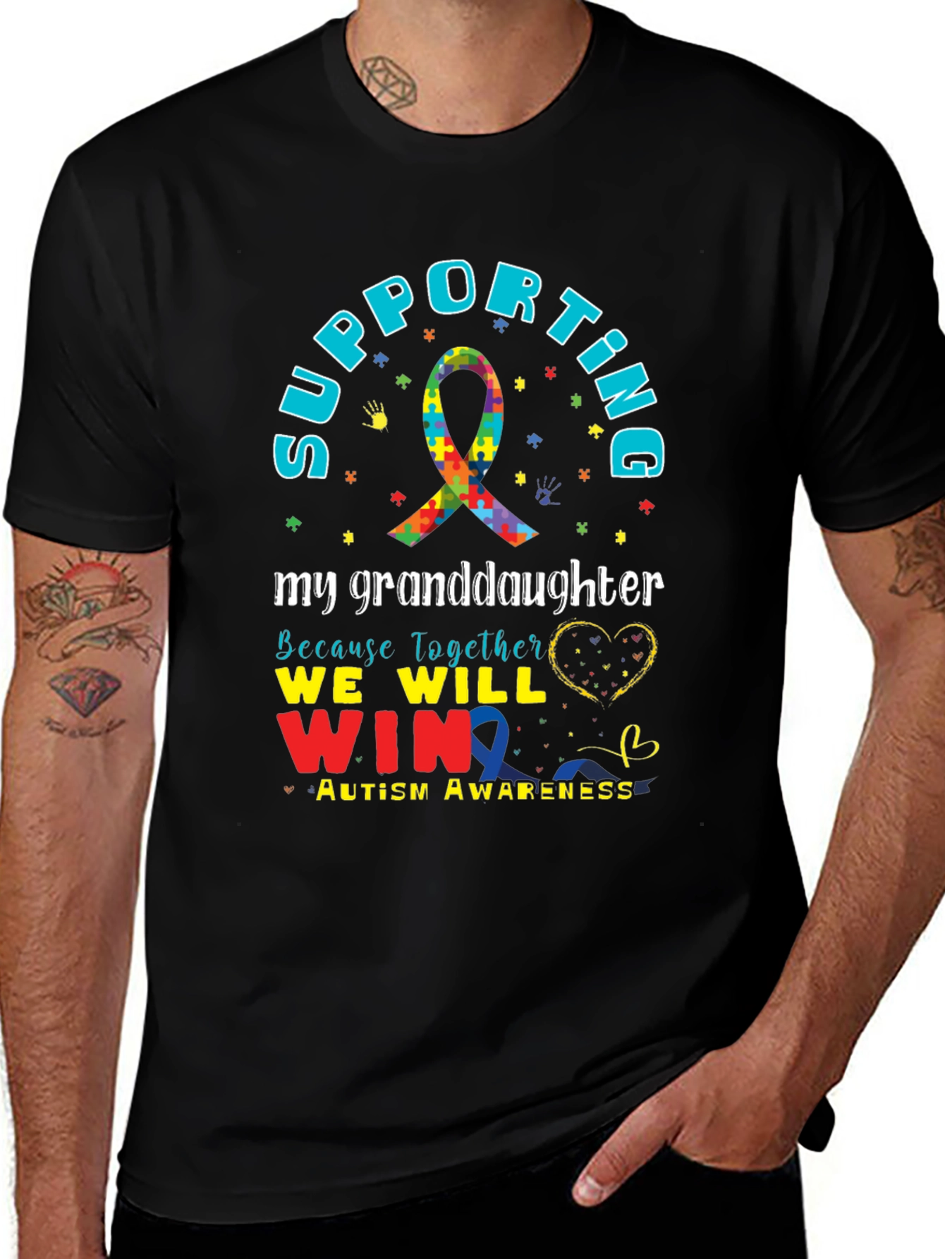 Autism Awareness Supporting My Granddaughter T-Shirt