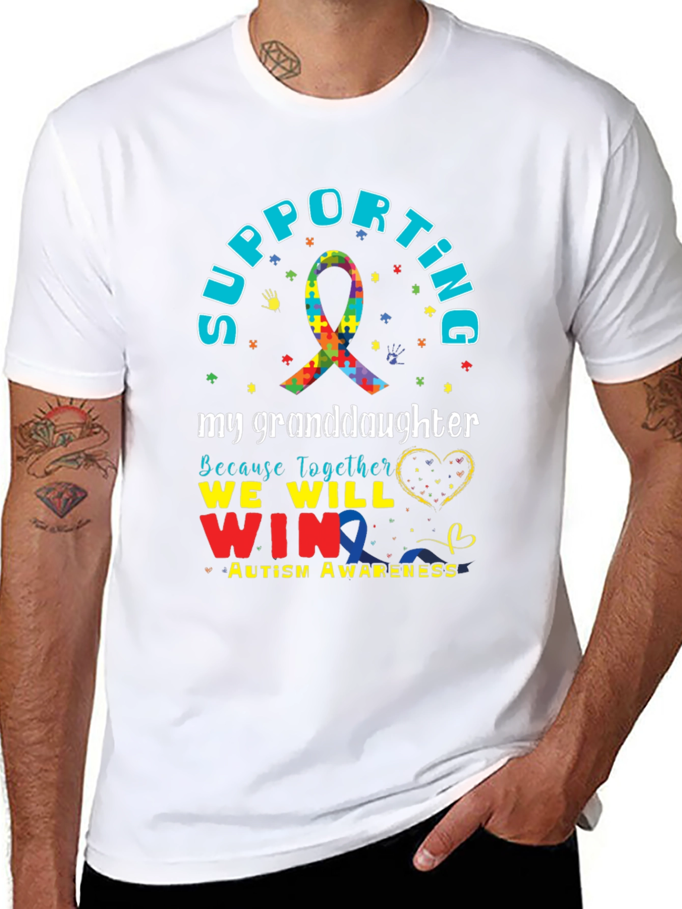 Autism Awareness Supporting My Granddaughter T-Shirt