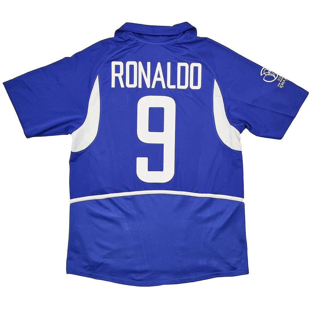 Ronaldo #9 Retro Brazil Away Jersey World Cup 2002 Front