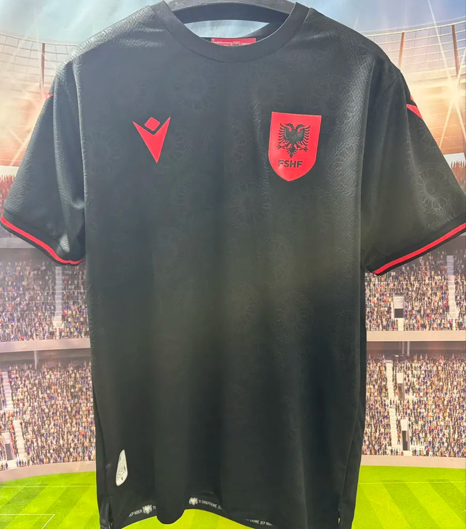 2026/27 Albania Third Black Fans Soccer Jersey 阿尔巴尼亚 Front