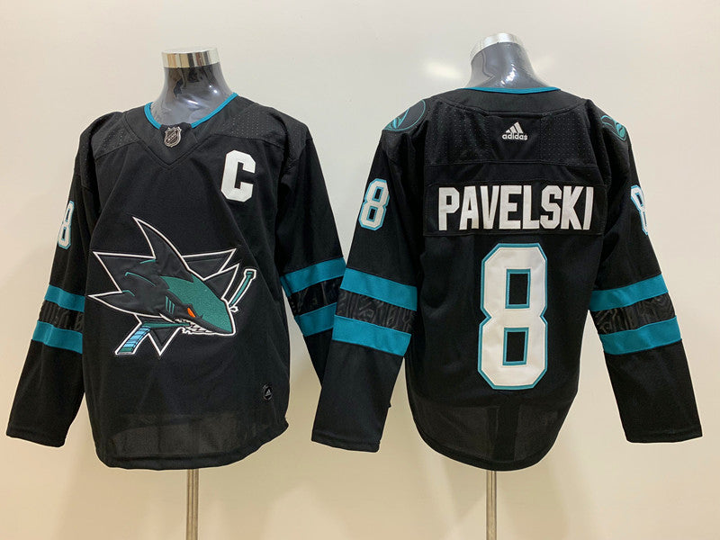Men's San Jose Sharks Joe Pavelski #8 Black Breakaway Player Jerseys