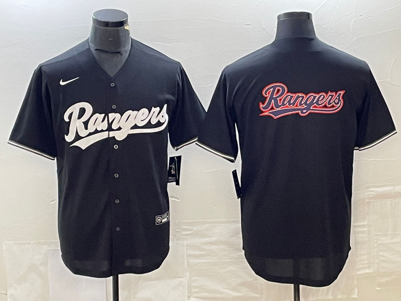Men's Texas Rangers Black Replica Player Jerseys
