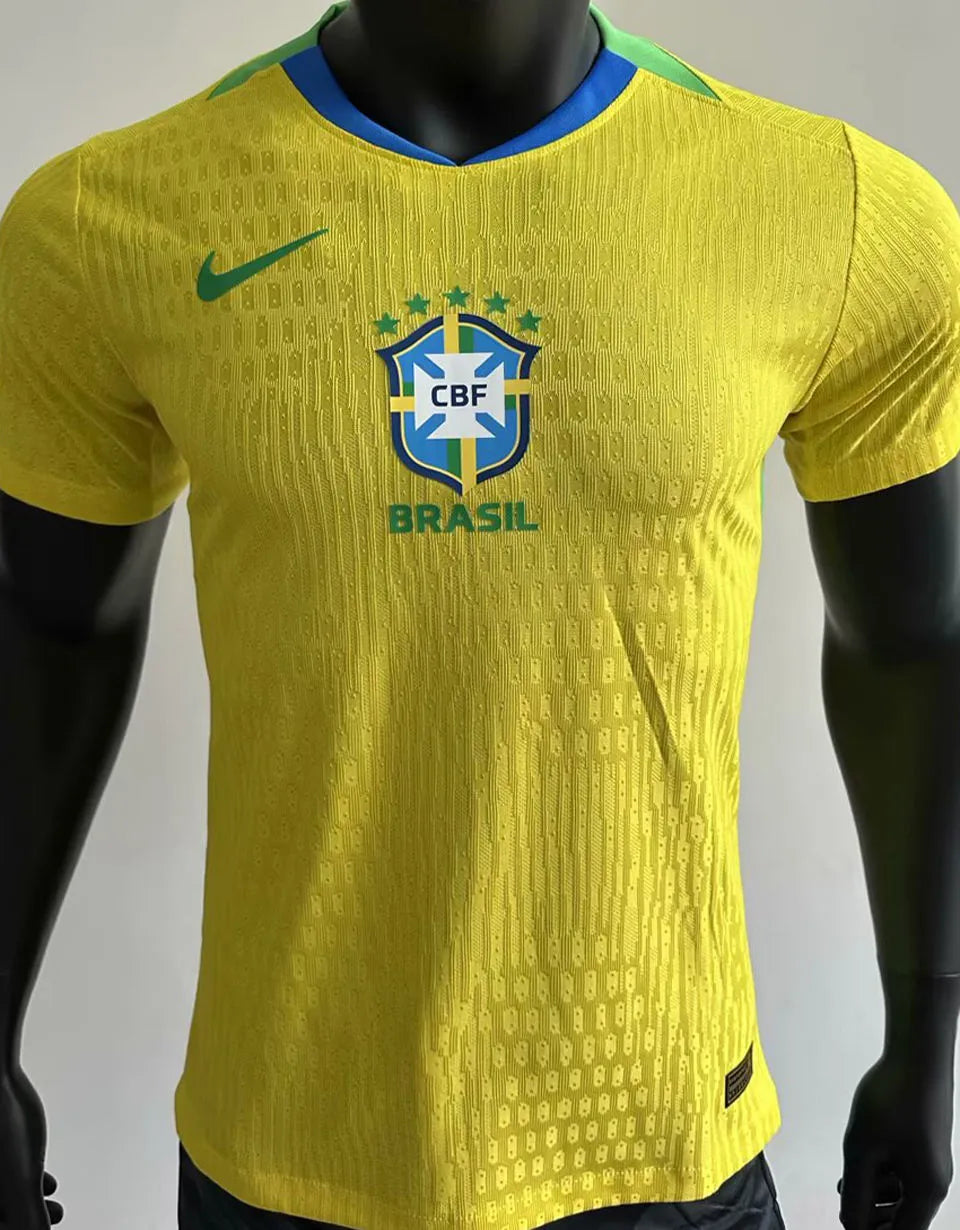 2025/26 Brazil Home Yellow Player Version Jersey Front