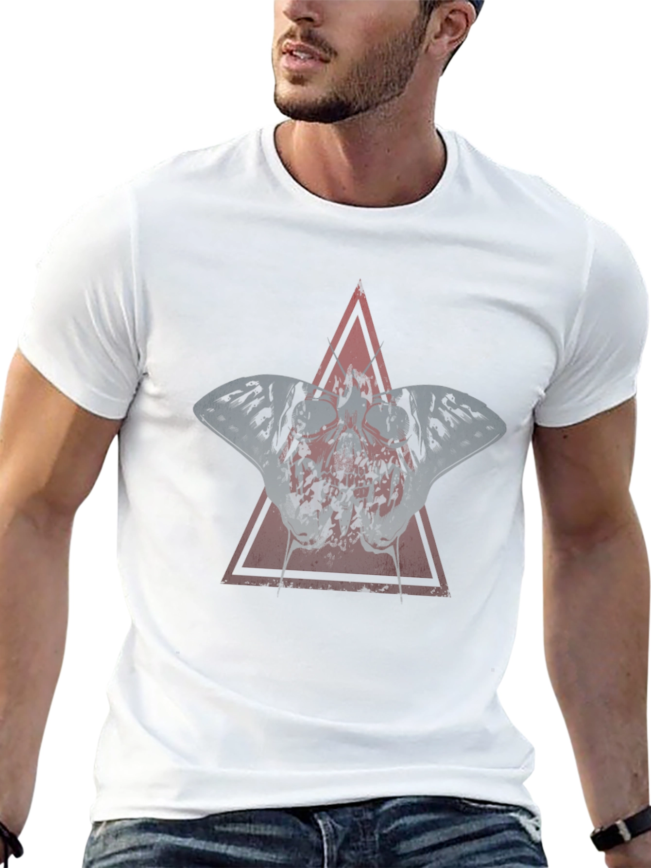 Skull Butterfly Graphic Tee - Edgy Style