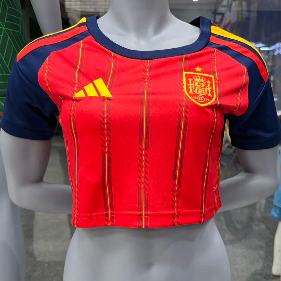 2026/27 Spain Home Red Women Soccer Jersey 女 Detail 2