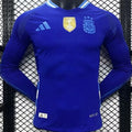 2024/25 Argentina Away Blue Player Version Long Sleeve Jersey (Have FlFA World Champion 2022 有胸前章) Front