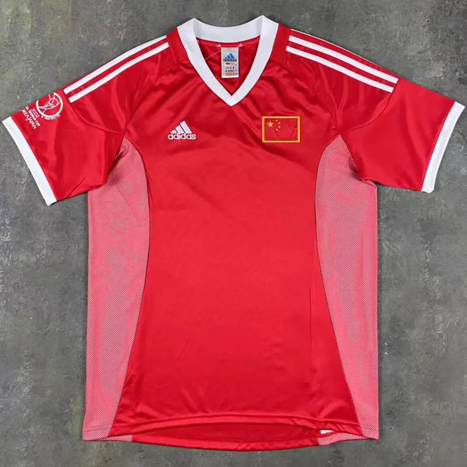 2002 China Home Red Retro Soccer Jersey Front