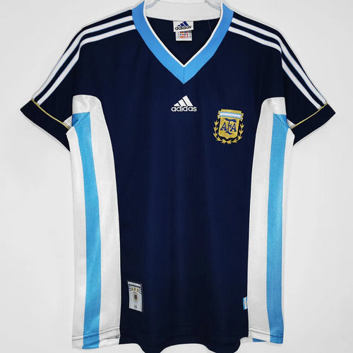 1998 Argentina Away Retro Soccer Jersey Front