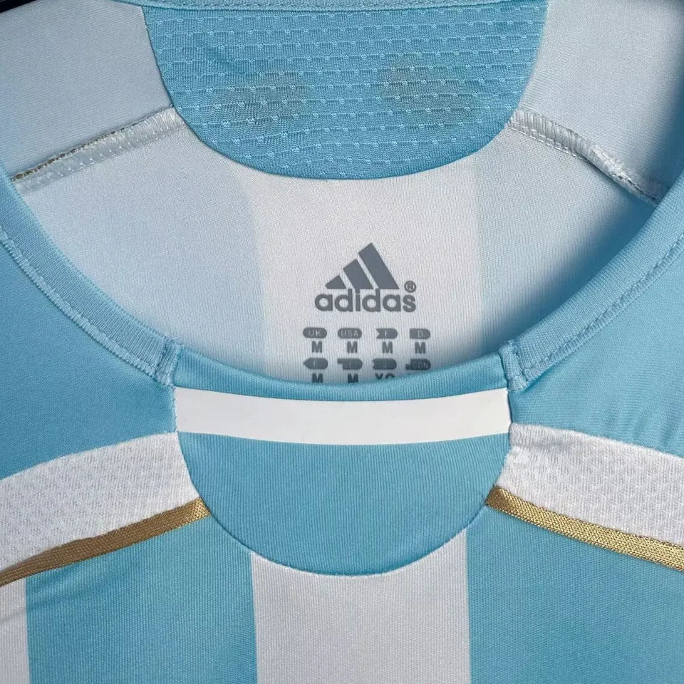 2006 Argentina Home Retro Long Sleeve Soccer Jersey Detail 1
