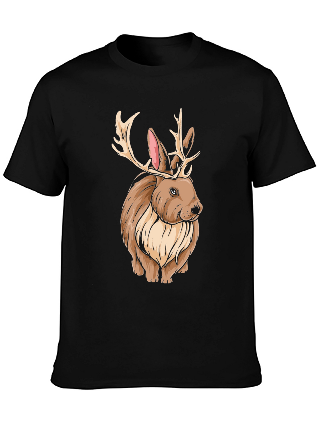 Rabbit with Antlers Graphic Tee - Unique Animal Print