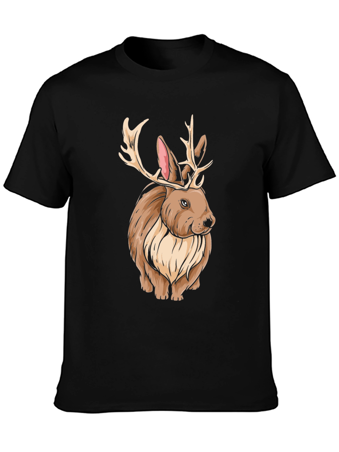 Rabbit with Antlers Graphic Tee - Unique Animal Print
