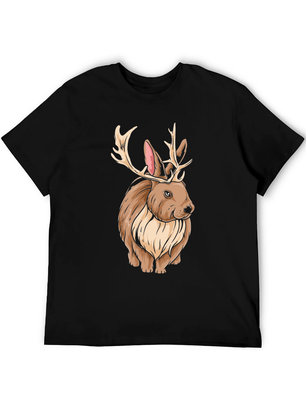 Rabbit with Antlers Graphic Tee - Unique Animal Print