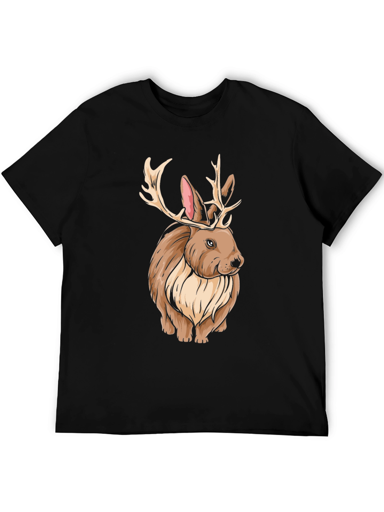 Rabbit with Antlers Graphic Tee - Unique Animal Print