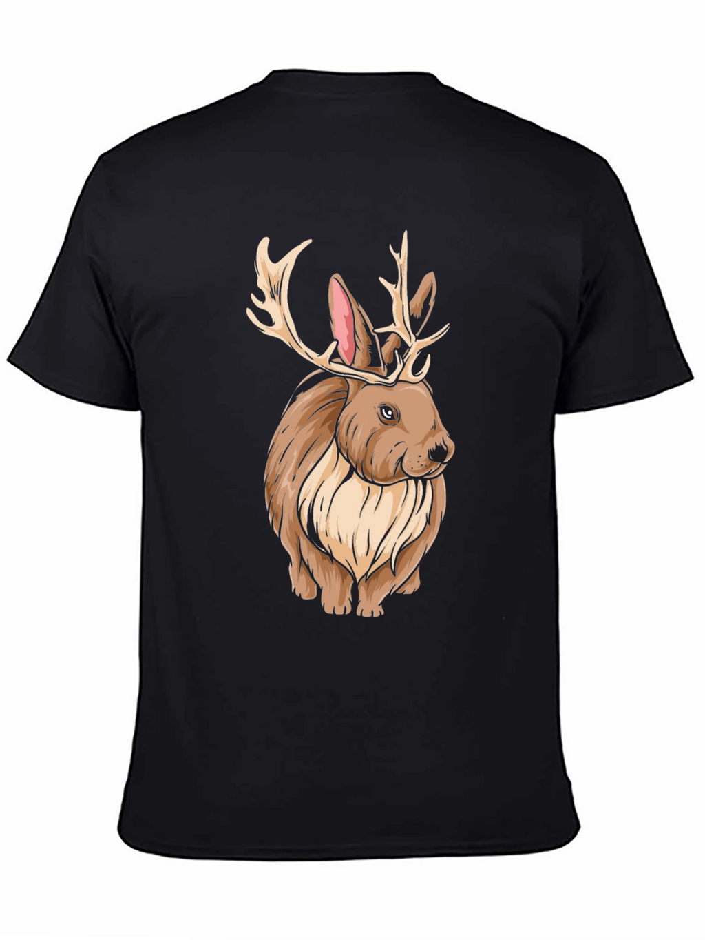 Rabbit with Antlers Graphic Tee - Unique Animal Print