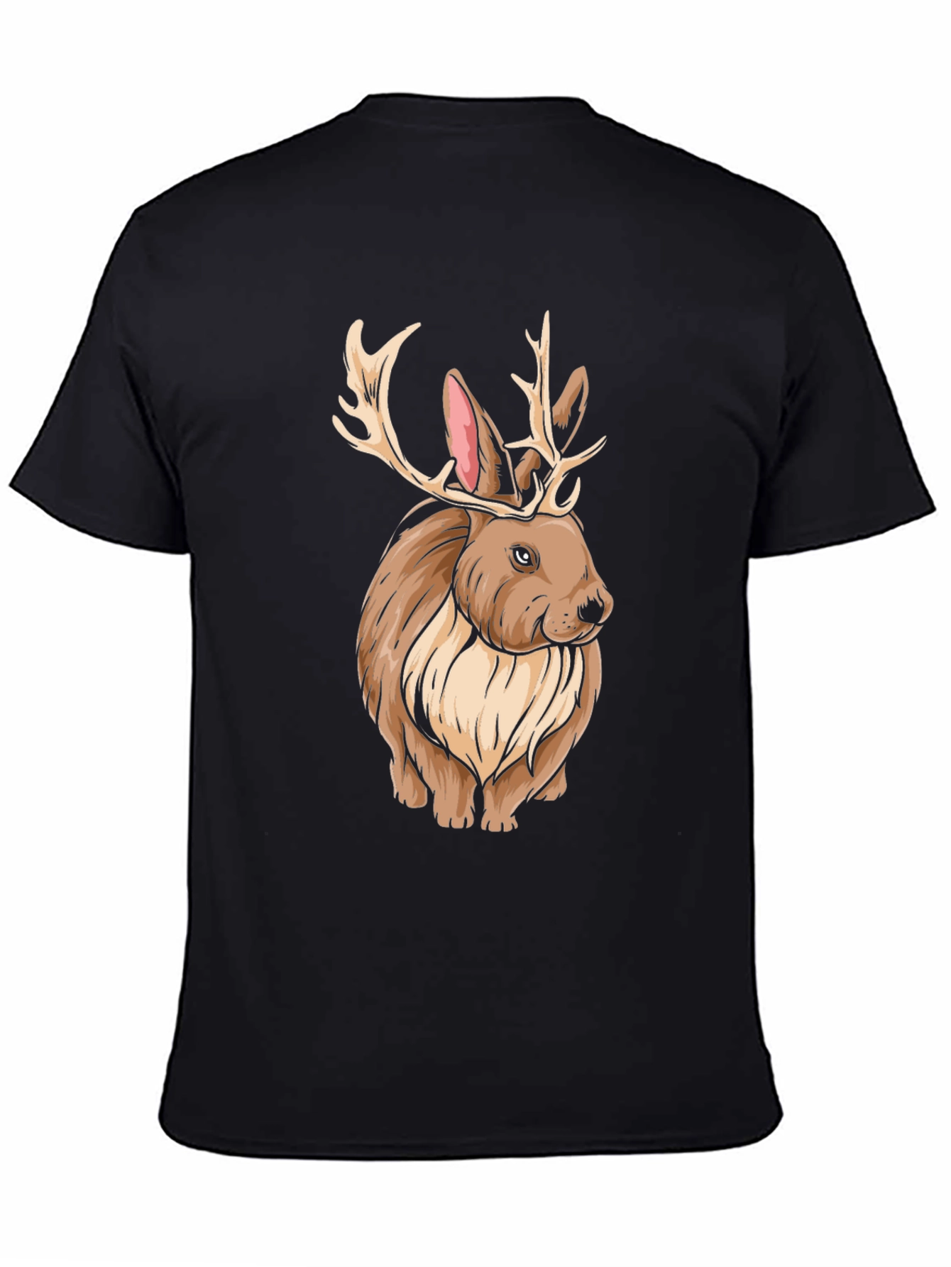 Rabbit with Antlers Graphic Tee - Unique Animal Print
