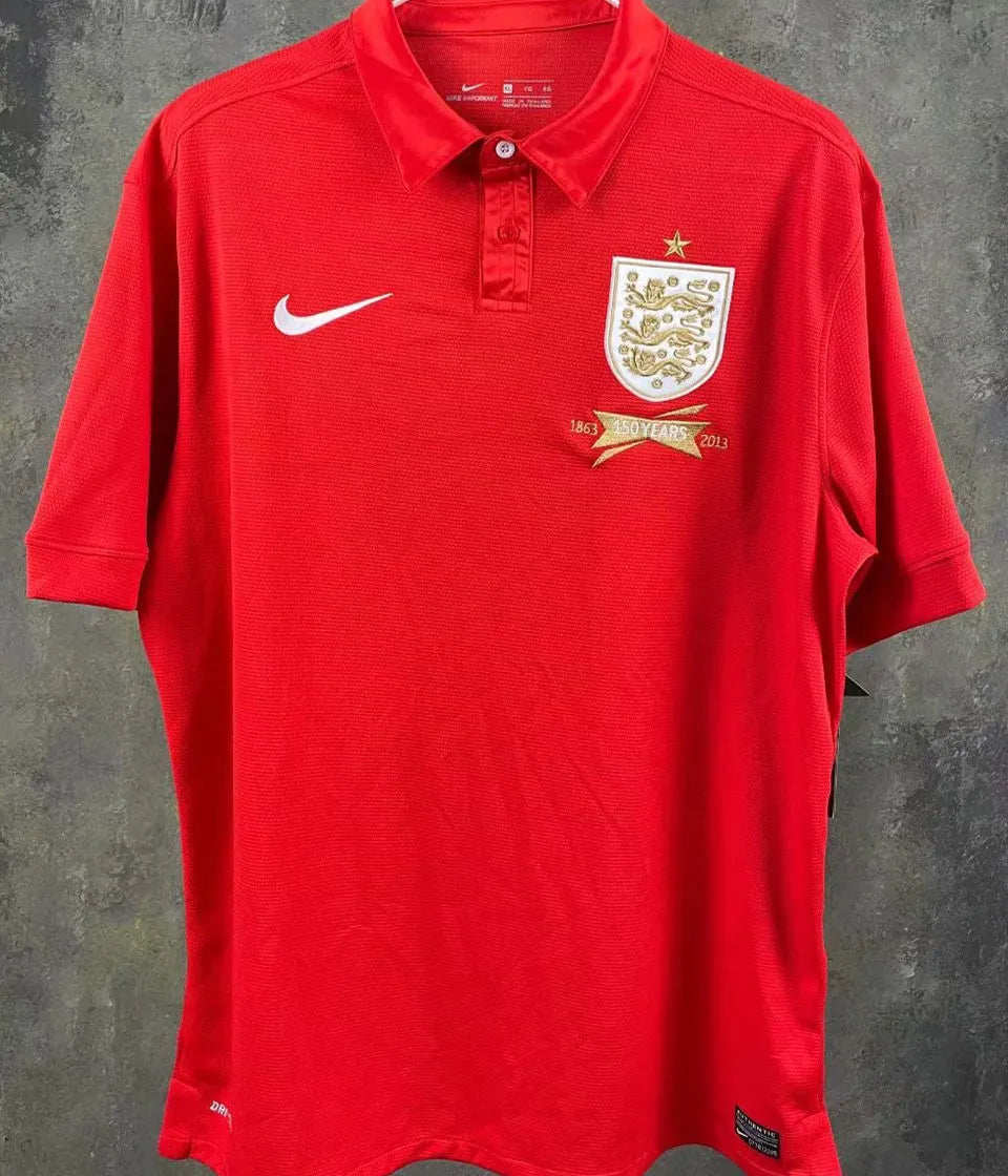 2013 England 150th Anniversary Red Retro Soccer Jersey Front