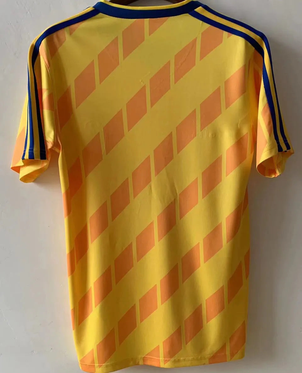 1988 Sweden Home Retro Soccer Jersey Back