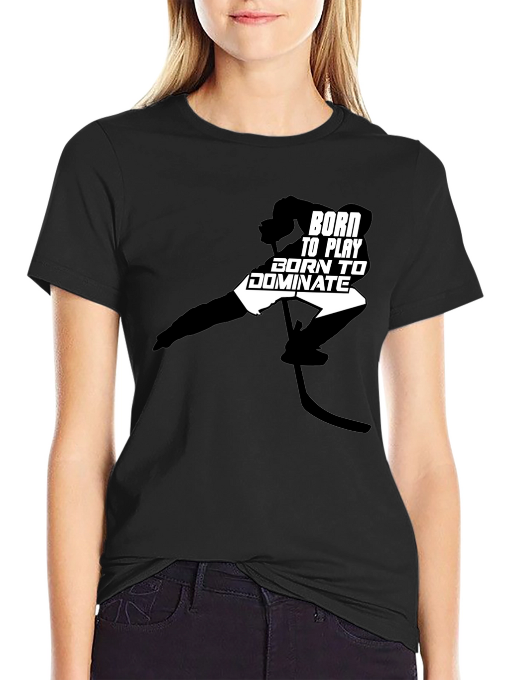 Born to Play Dominate Hockey Graphic Tee